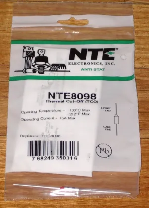 100degreeC 15amp Microtemp Thermal Fuse - Part # NTE8098