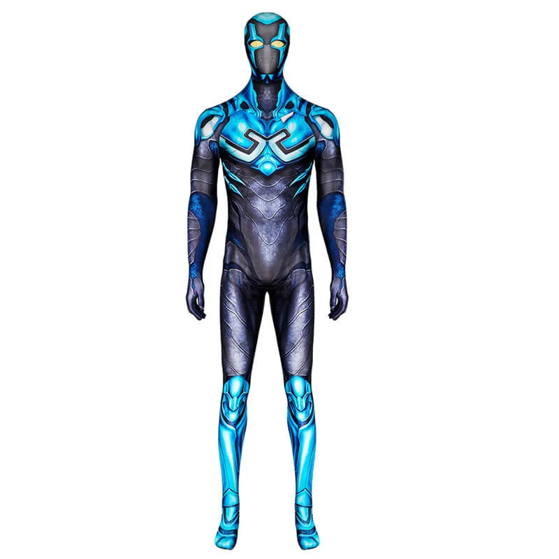 2023 Blue Beetle Costume First Look Cosplay Bodysuit For Men Halloween Outfits