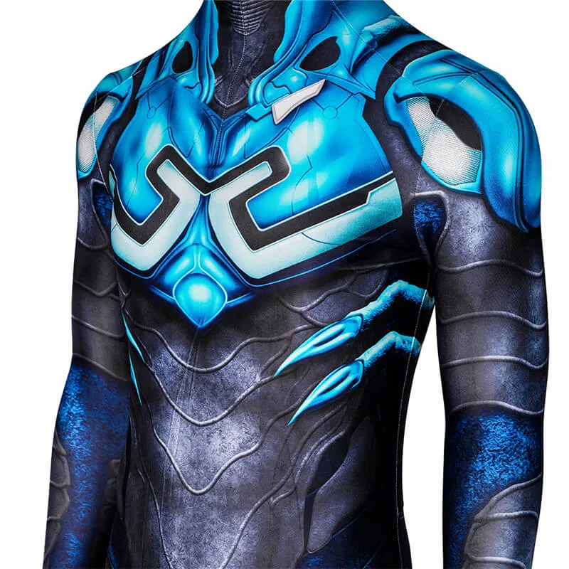 2023 Blue Beetle Costume First Look Cosplay Bodysuit For Men Halloween Outfits