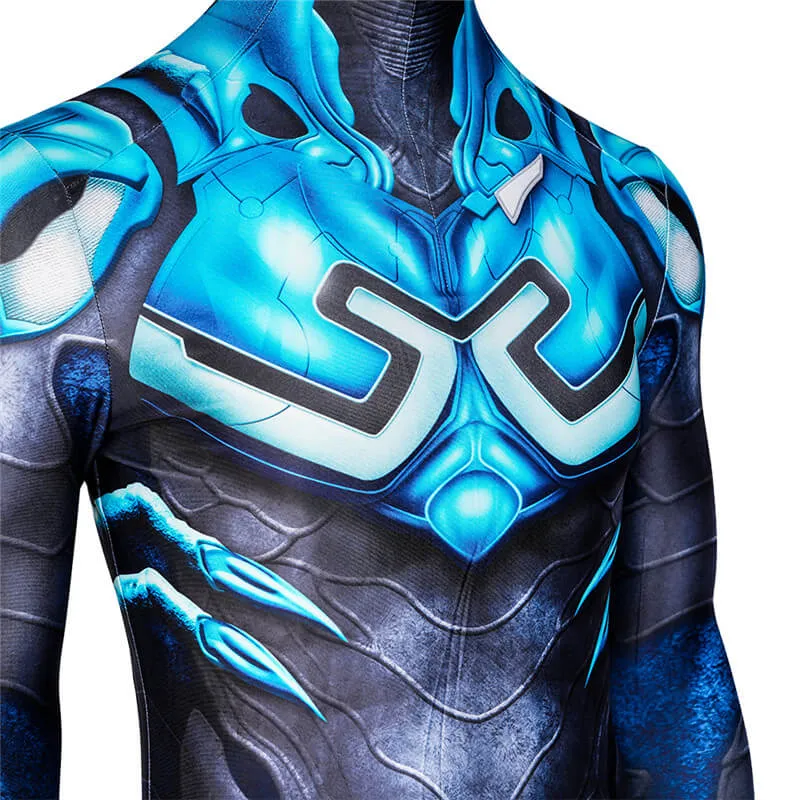 2023 Blue Beetle Costume First Look Cosplay Bodysuit For Men Halloween Outfits
