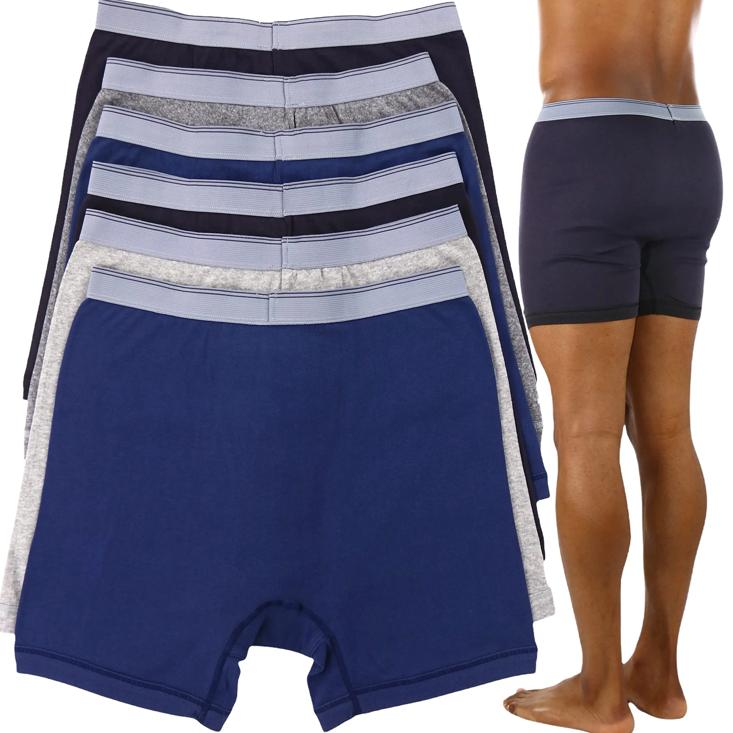 6-Pack: ToBeInStyle Men's Thick Waistband 3 Colored Boxer Briefs
