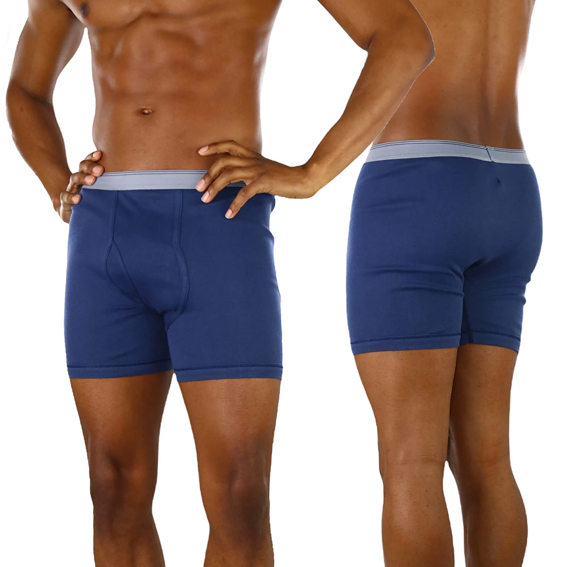 6-Pack: ToBeInStyle Men's Thick Waistband 3 Colored Boxer Briefs