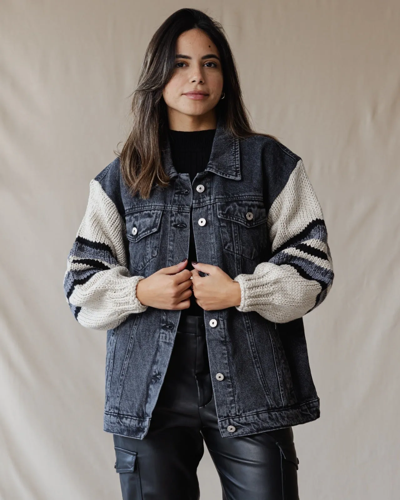 Ace Trico X Denim Jacket Black