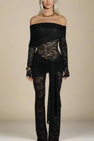 Andie Long Sleeve Wrap Jumpsuit - Classic Black