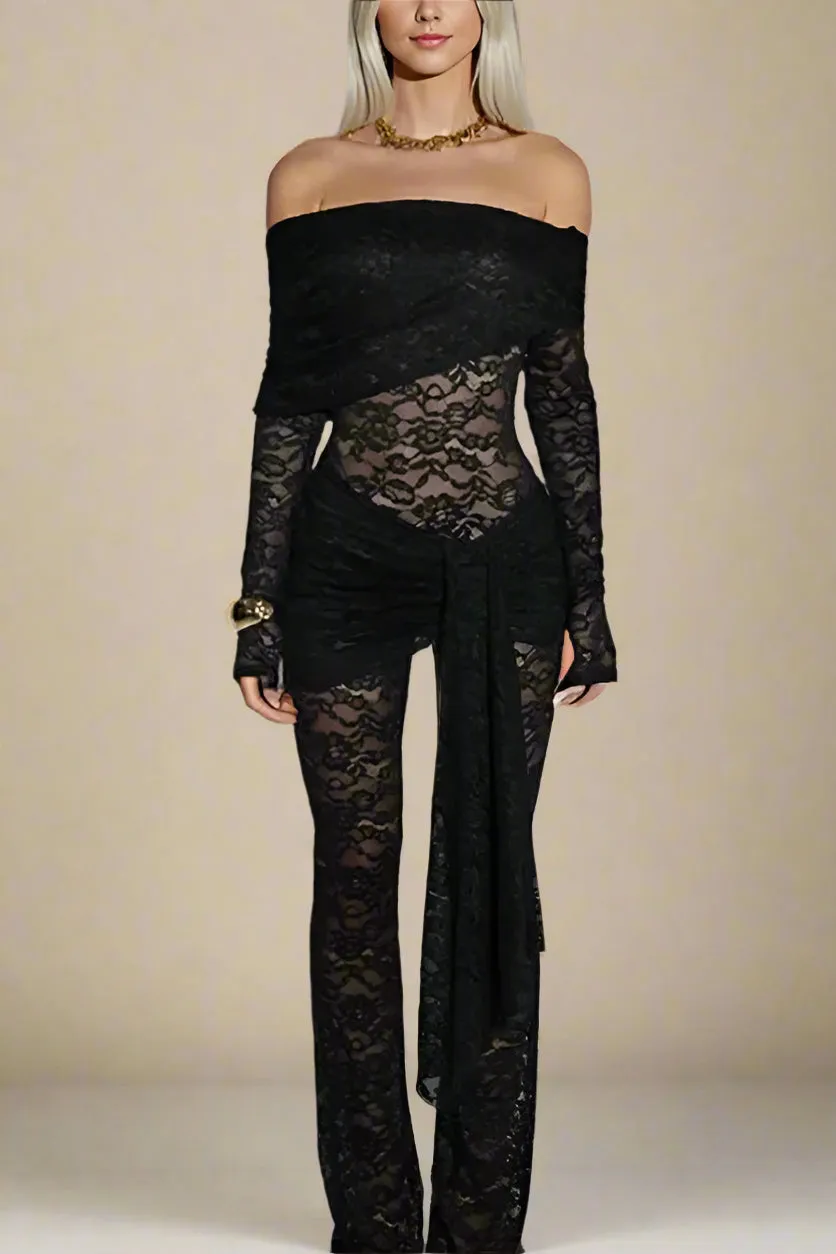 Andie Long Sleeve Wrap Jumpsuit - Classic Black
