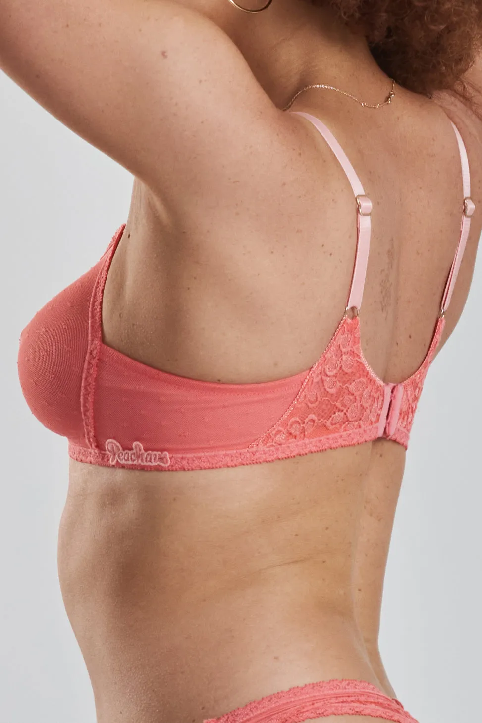 Anthelia recycled-tulle soft bralette - Canyon Peach