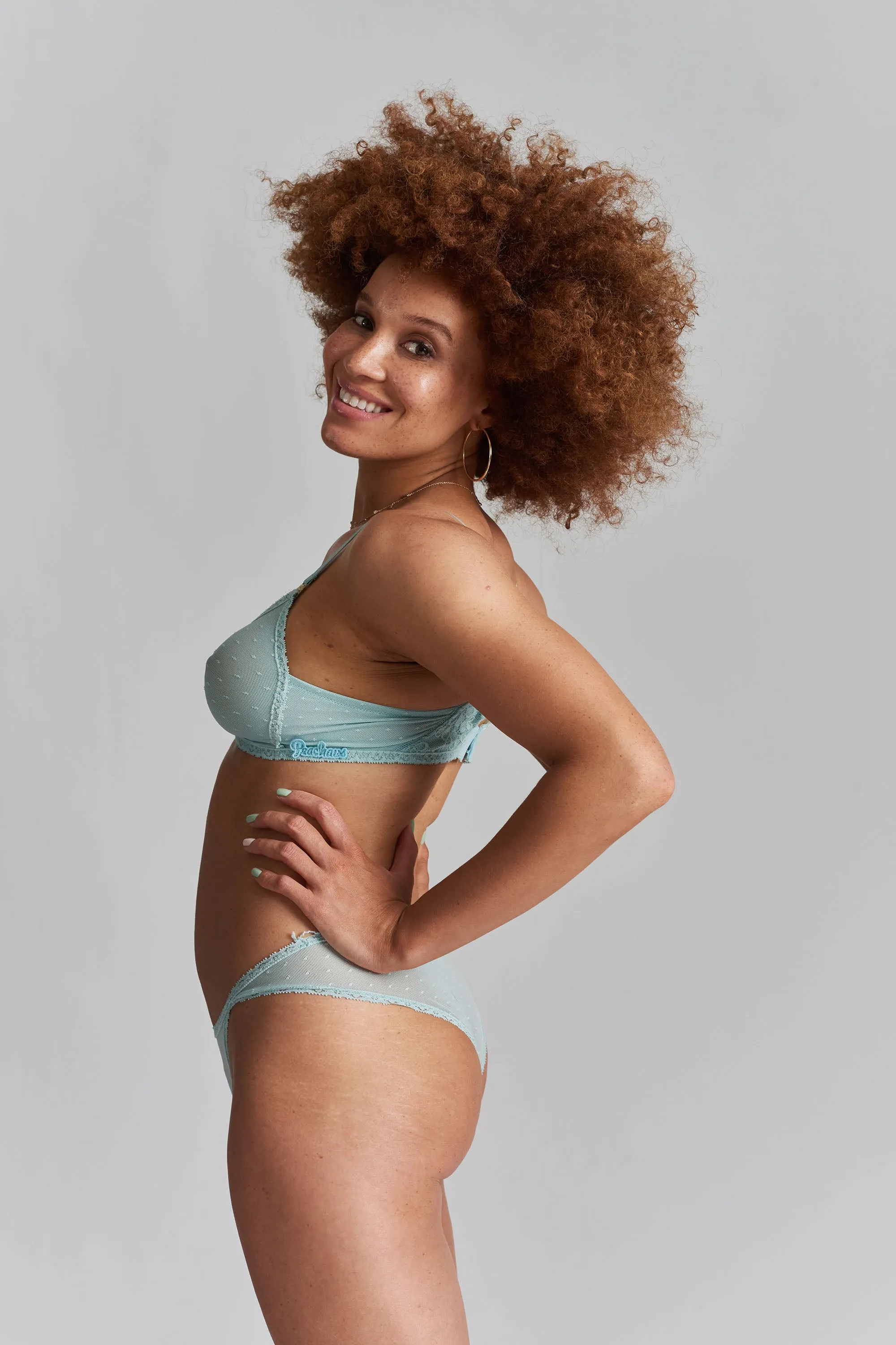 Anthelia recycled-tulle soft bralette - Fjordland Green