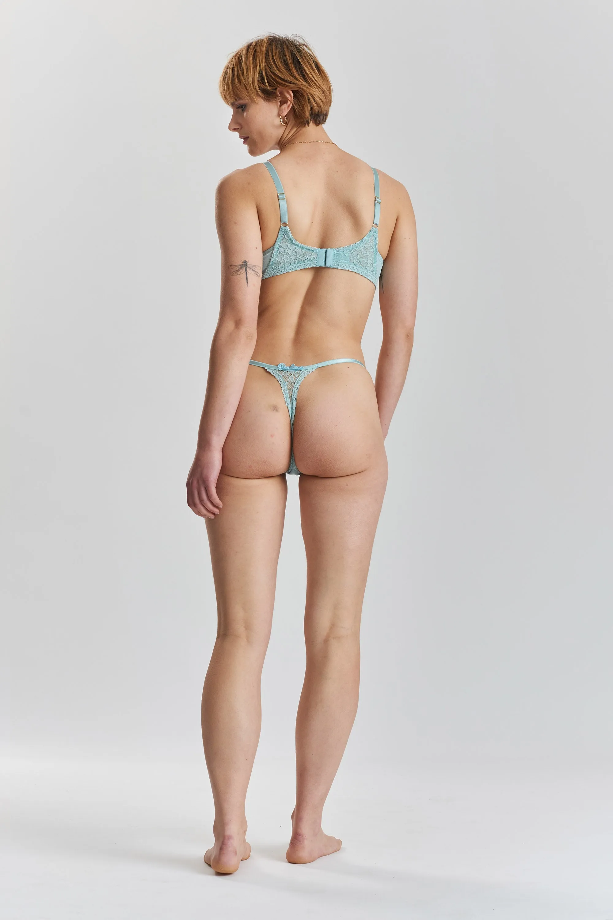 Anthelia recycled-tulle soft bralette - Fjordland Green