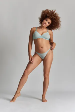 Anthelia recycled-tulle soft bralette - Fjordland Green