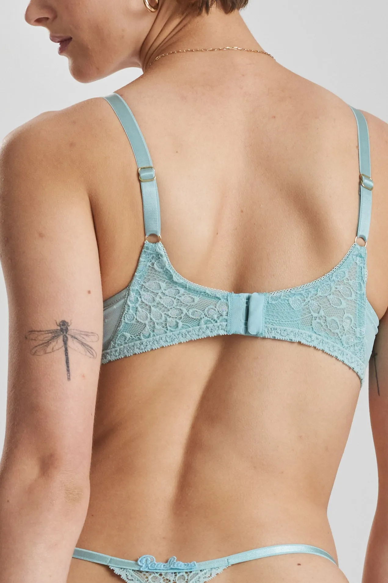 Anthelia recycled-tulle soft bralette - Fjordland Green