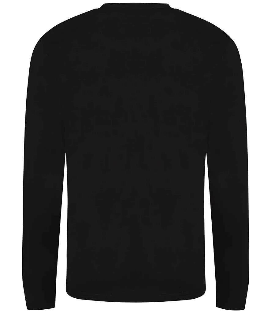 AWDis Long Sleeve Tri-Blend T-Shirt | Solid Black