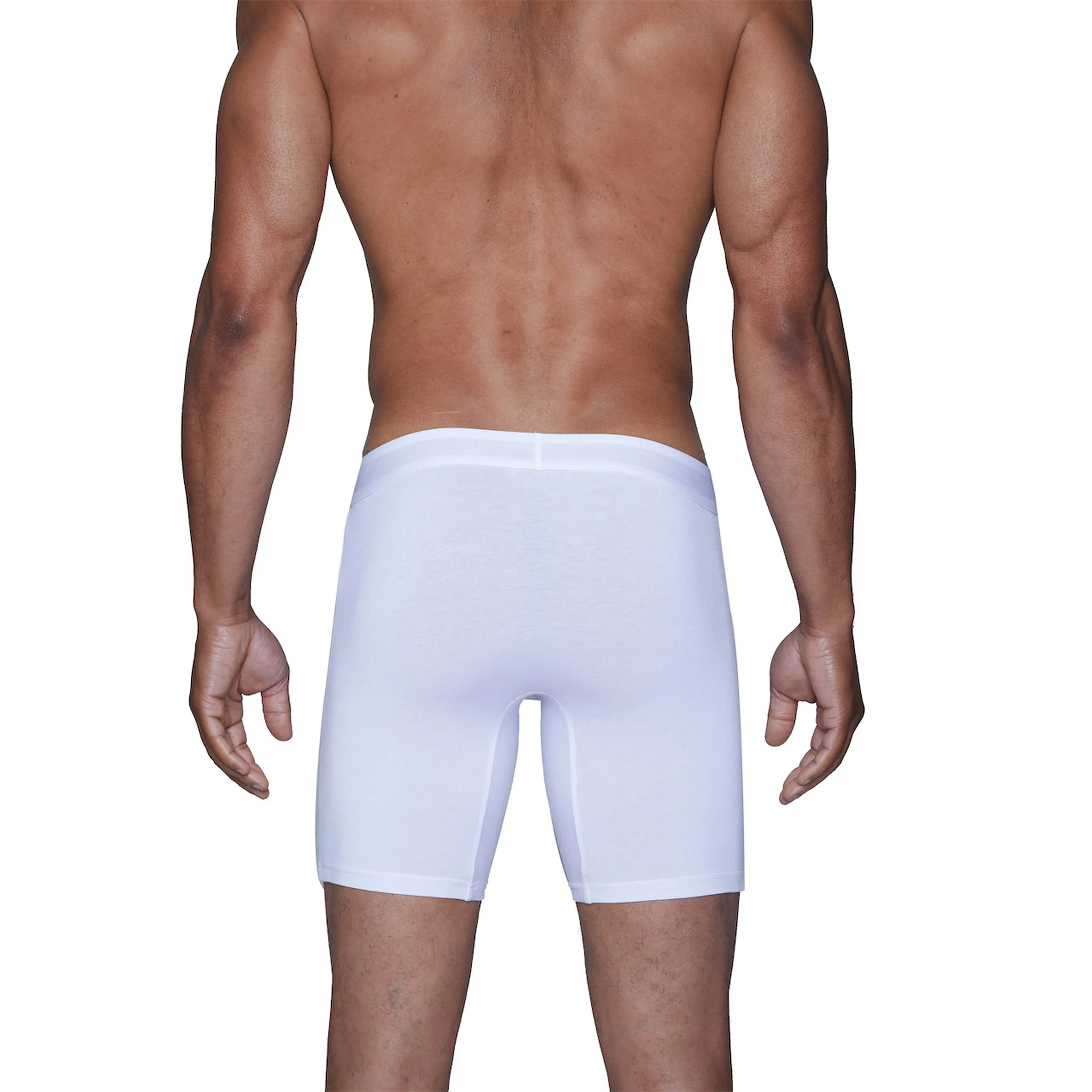 Biker Brief (No Fly) in White by Wood Underwear
