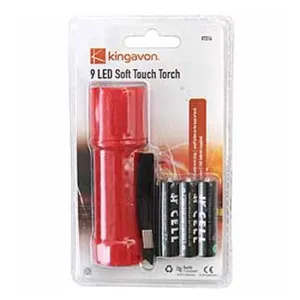 Blackspur LED Soft Touch Torch with Batteries 9pc