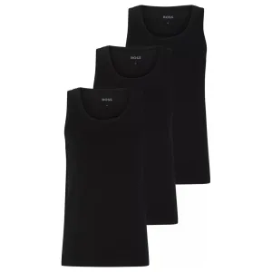 BOSS THREE-PACK OF COTTON UNDERWEAR VESTS WITH EMBROIDERED LOGOS