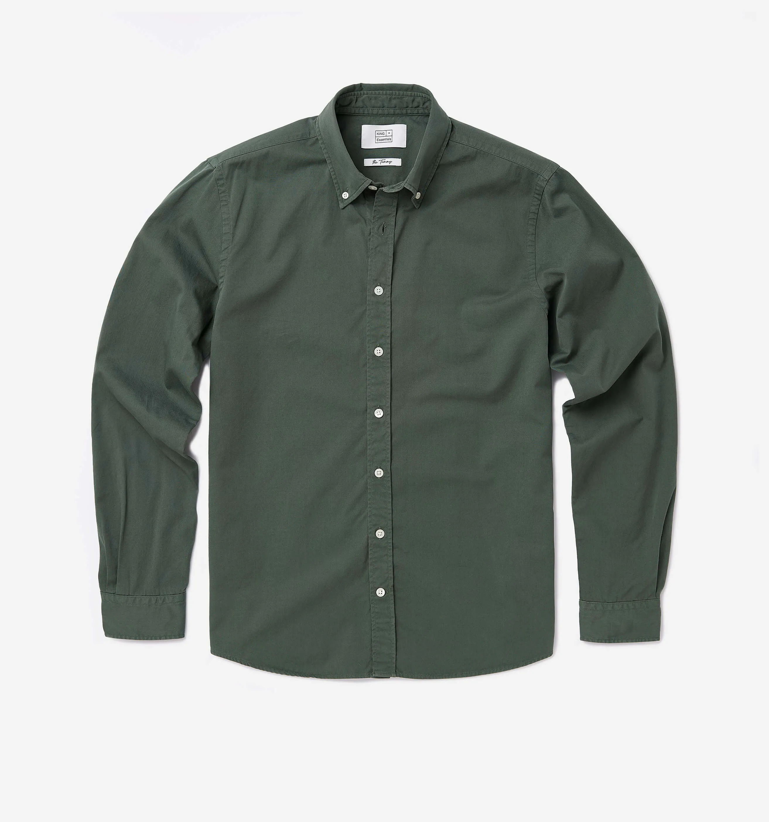 Button Down Garment Dyed Shirt Green