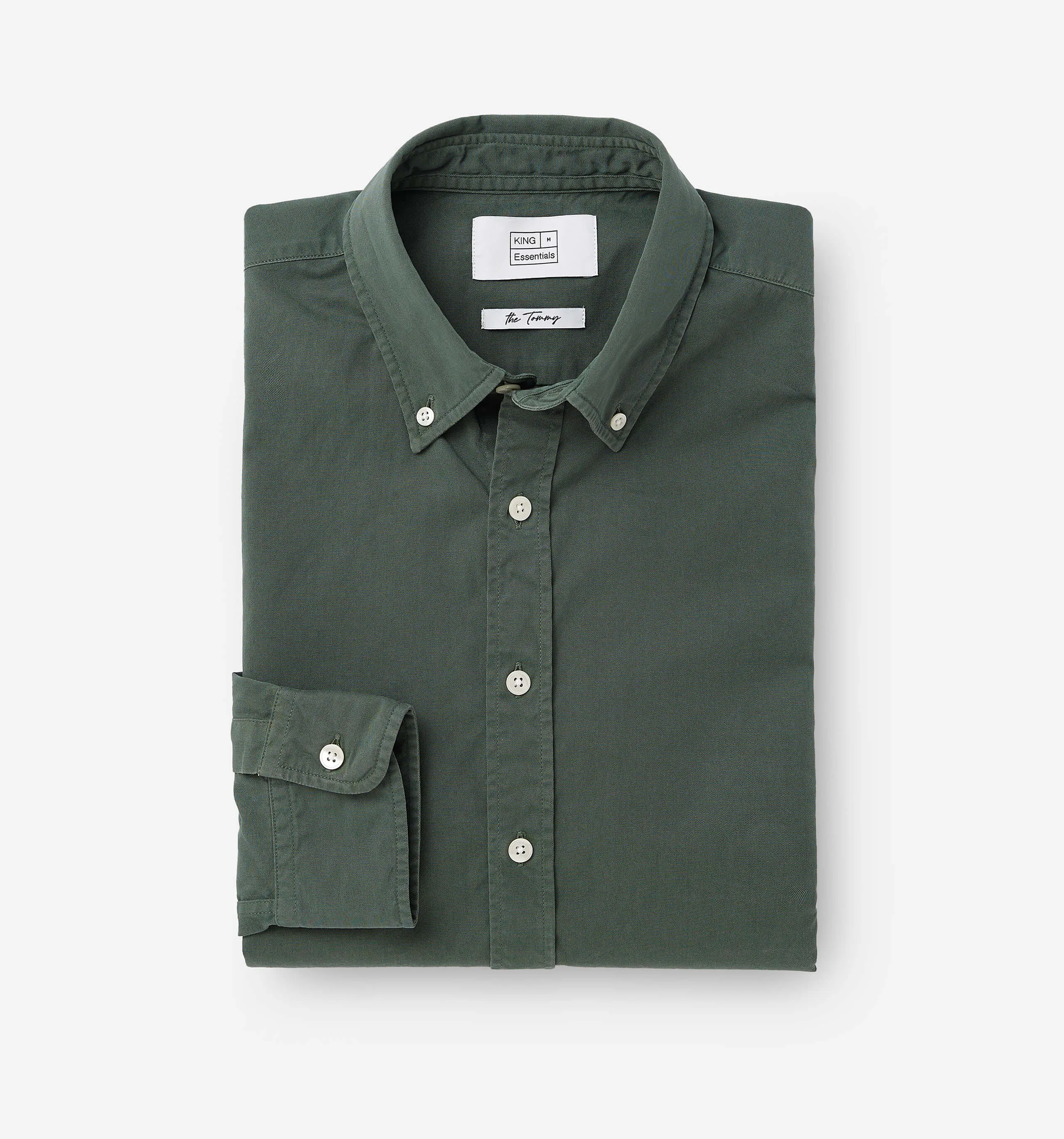 Button Down Garment Dyed Shirt Green