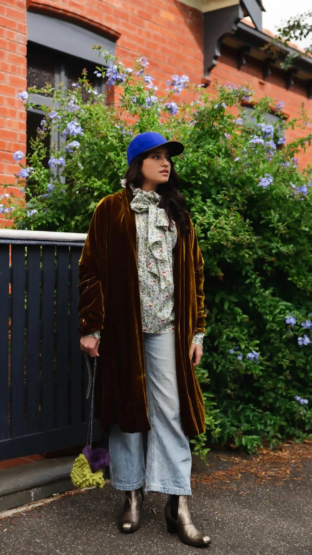 Cocoon coat (silk Velvet)- Ultra violet