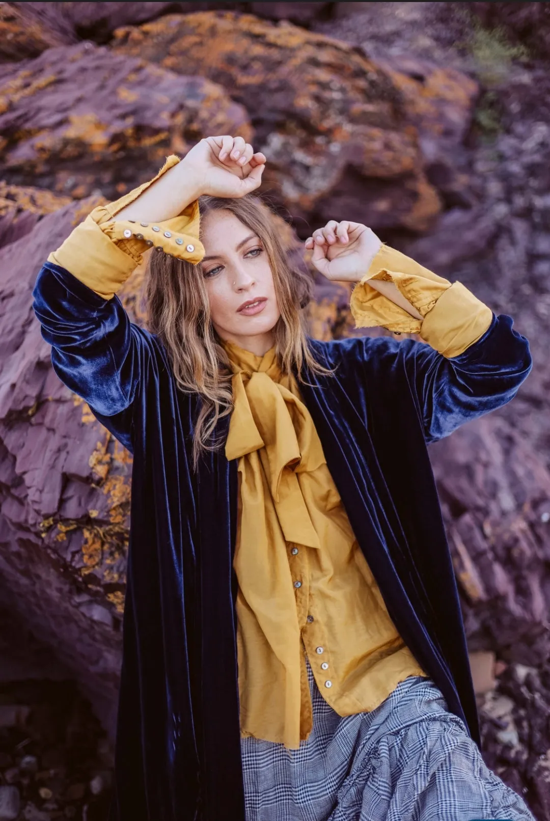 Cocoon coat (silk Velvet)- Ultra violet