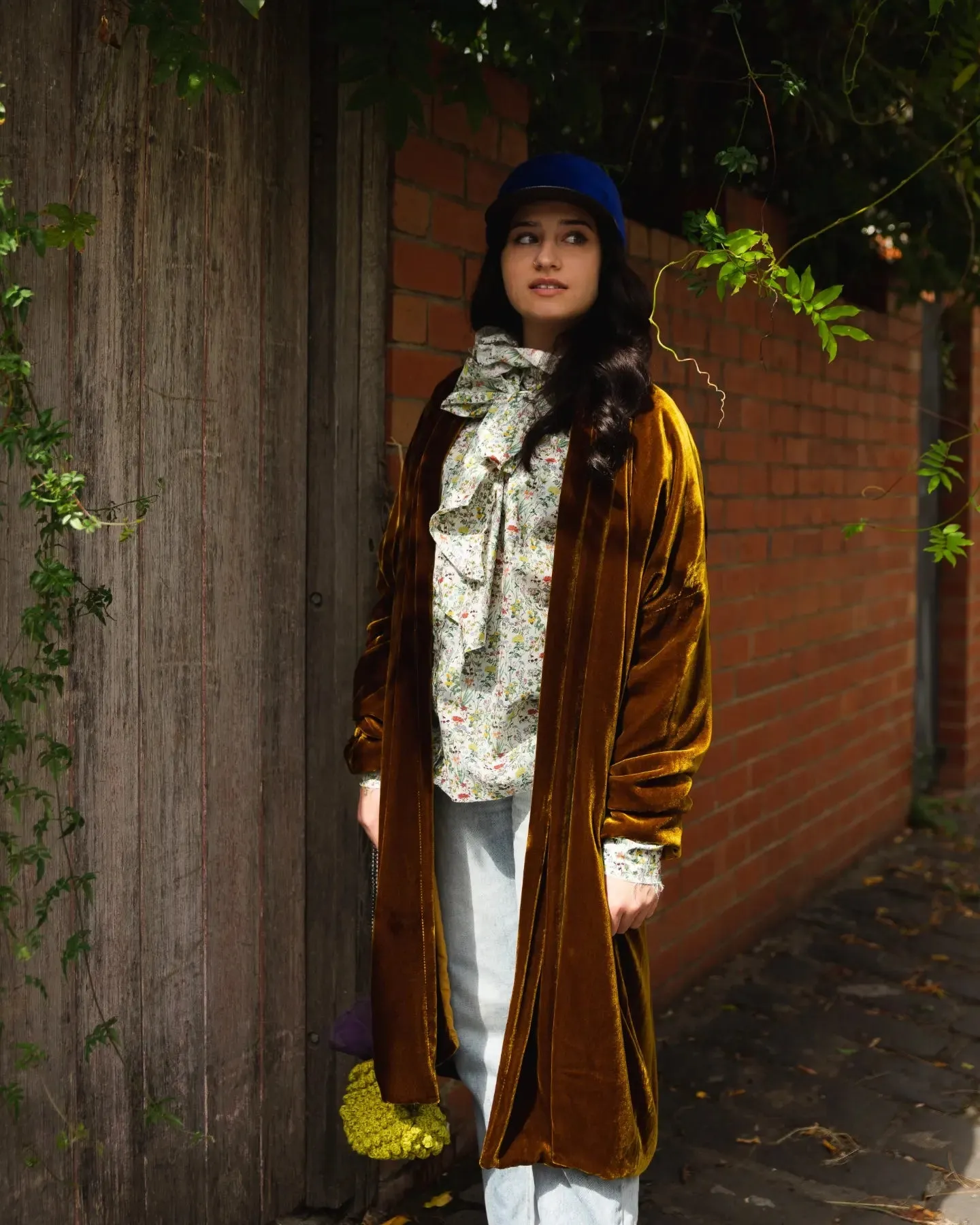 Cocoon coat (silk Velvet)- Ultra violet