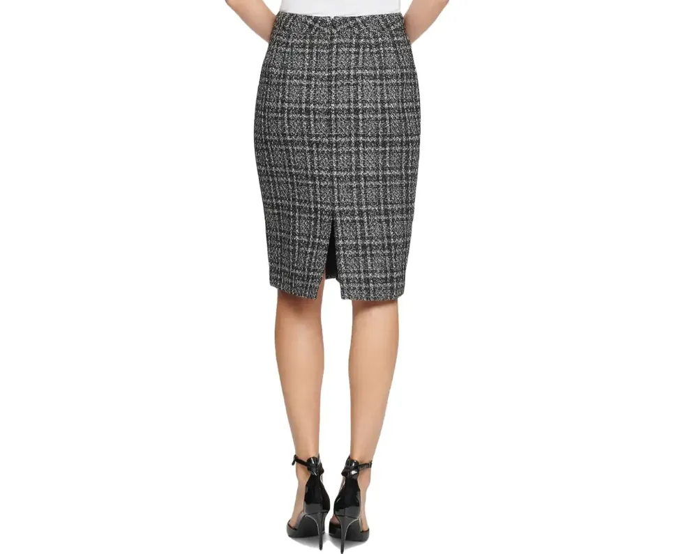 DKNY Women's Tweed Metallic Pencil Skirt