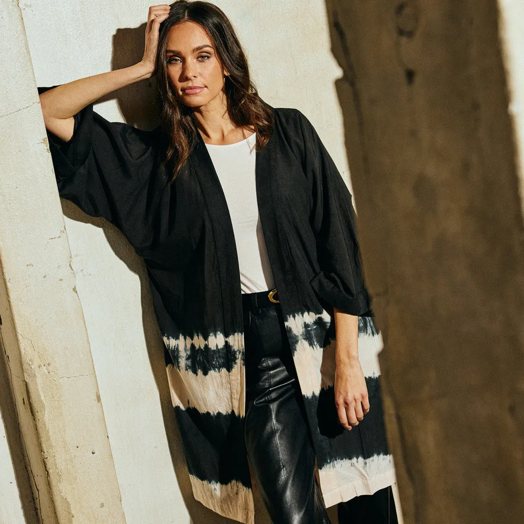 Felina kimono / 100282 - Black White Tie Dye
