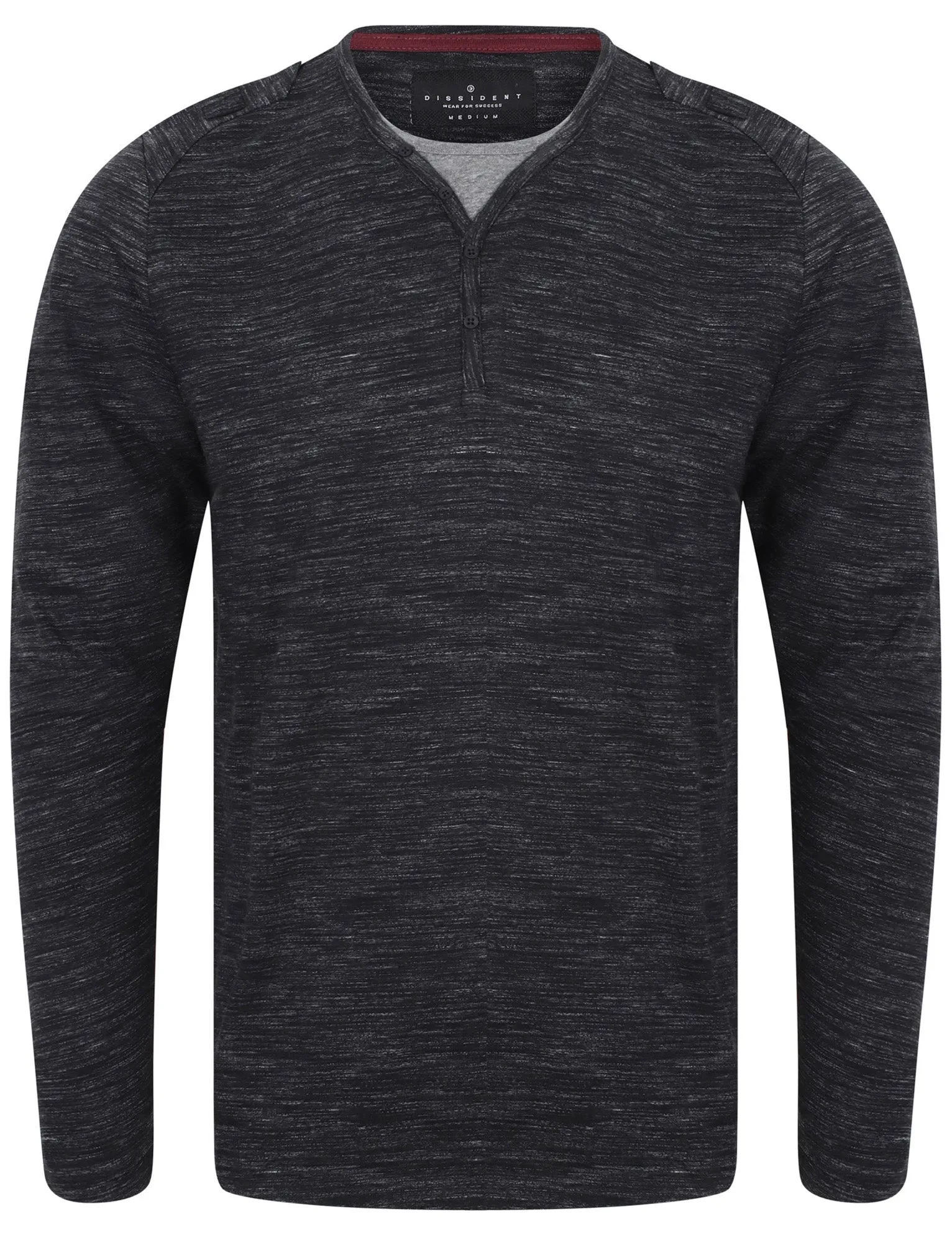 Felter Space Dye Mock Insert Long Sleeve Top In Black - Dissident