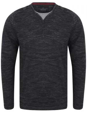 Felter Space Dye Mock Insert Long Sleeve Top In Black - Dissident