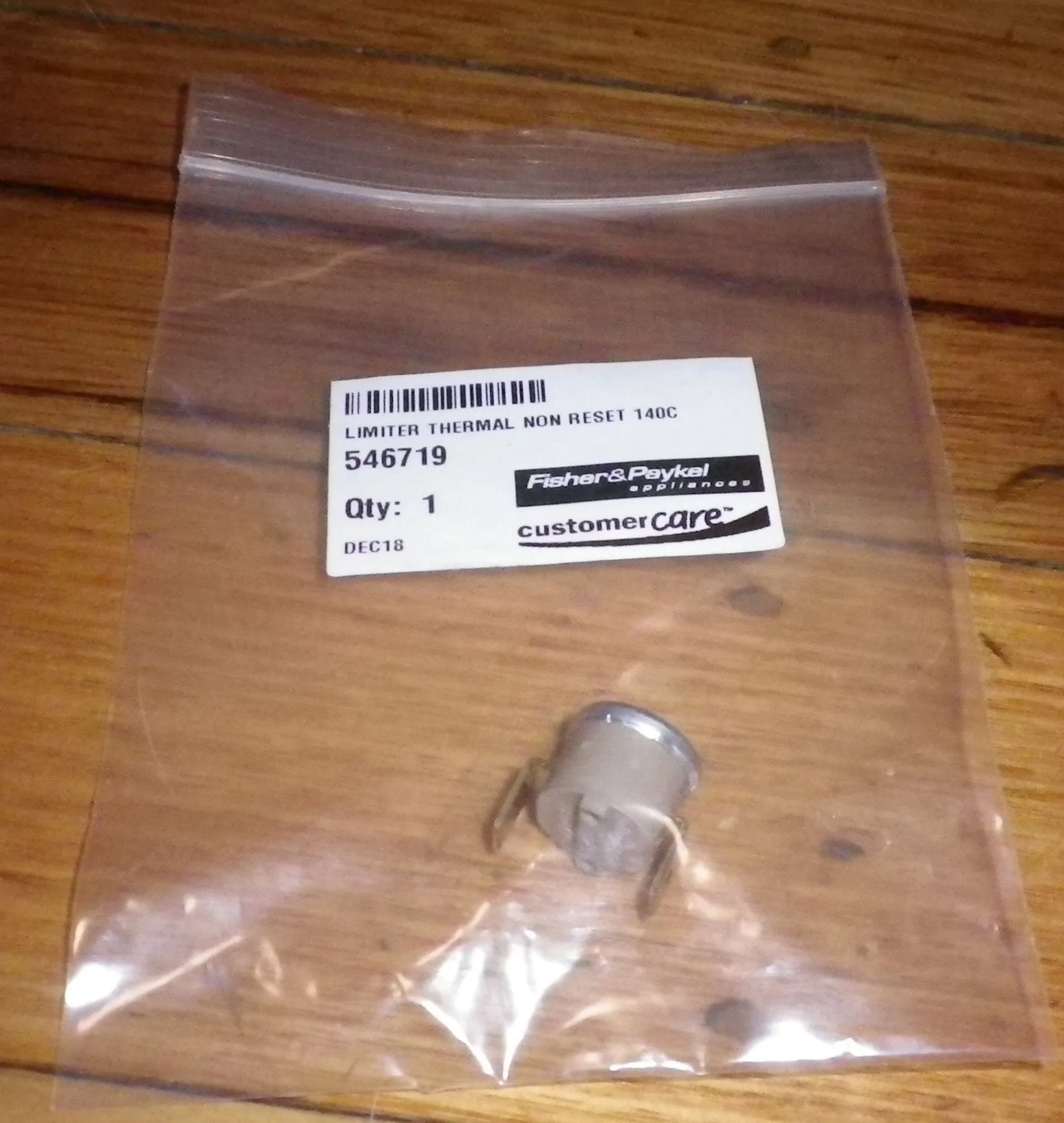 Fisher & Paykel 140degC Normally Closed Campini Oven Cutout - Part # FP546719