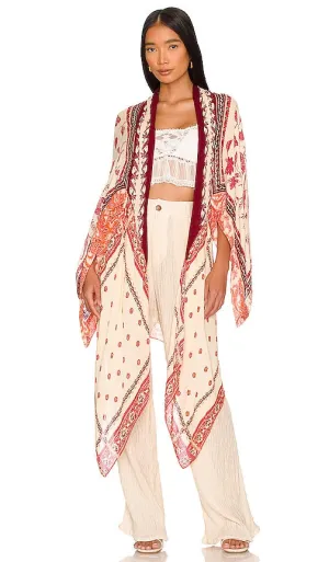 Free People Kiss The Sky Butterfly Kimono in Red