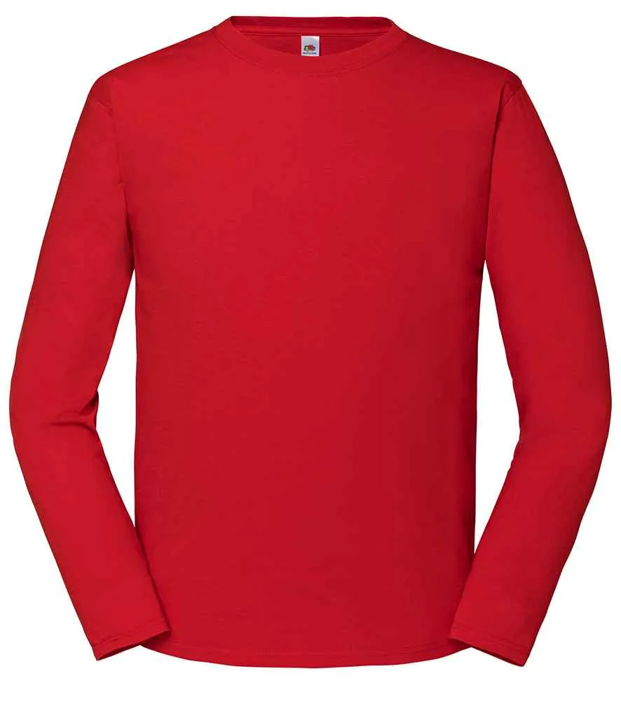 Fruit Loom Iconic 195 Long Sleeve T-Shirt | Red