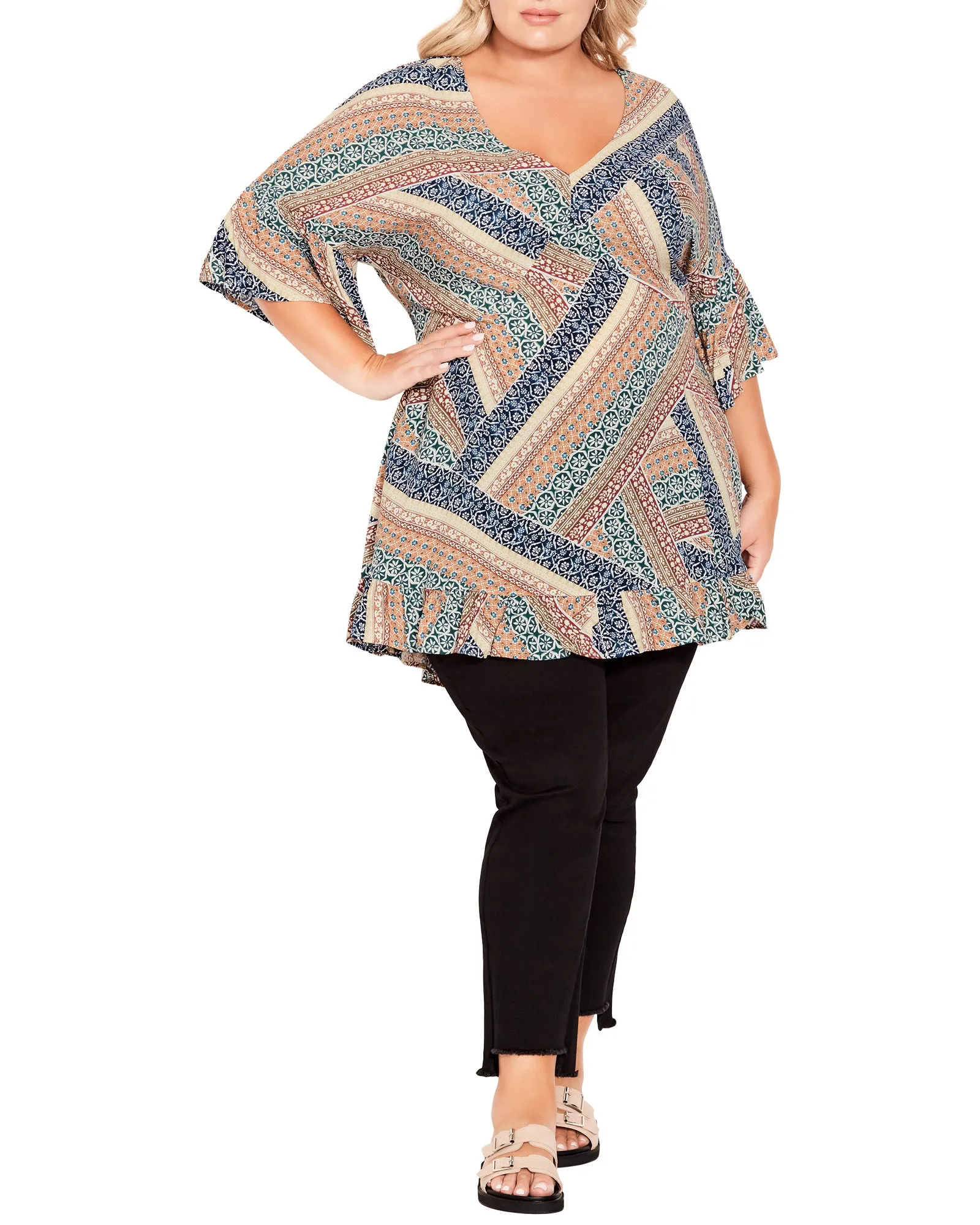 Harper Tunic | Orange / Navy