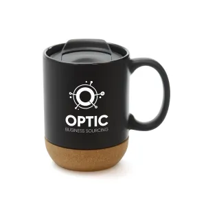 HUMBER 400ml PROMOTIONAL CERAMIC AND CORK TRAVEL MUG
