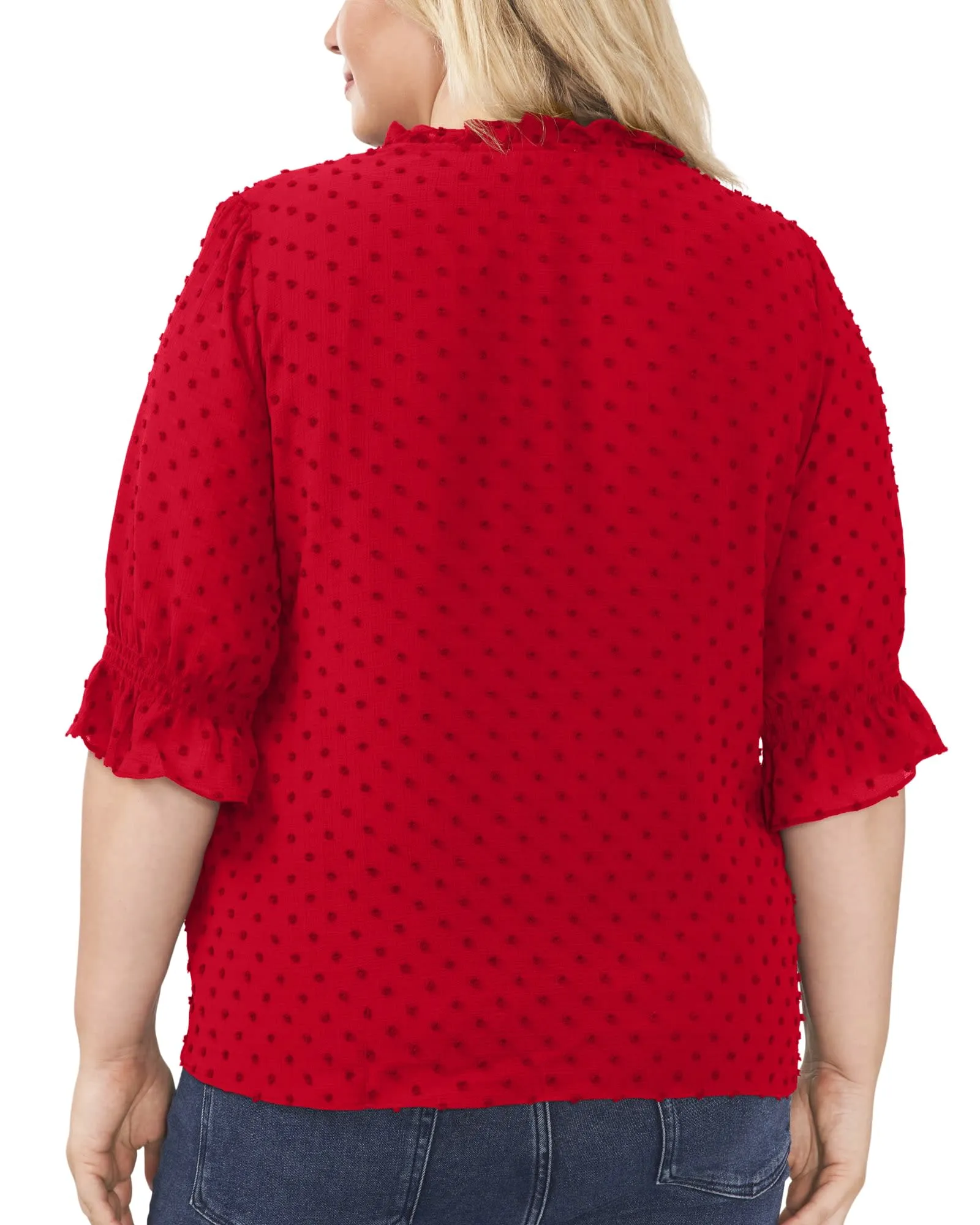 Kayla Clip Dot Chiffon Blouse | FIREBALL