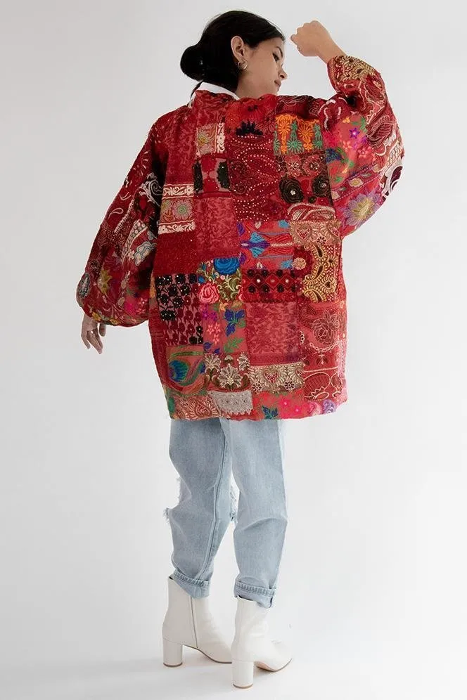 Kimono Embroidered Patchwork Yayoi
