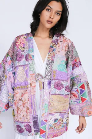Kimono Embroidered Patchwork Yayoi