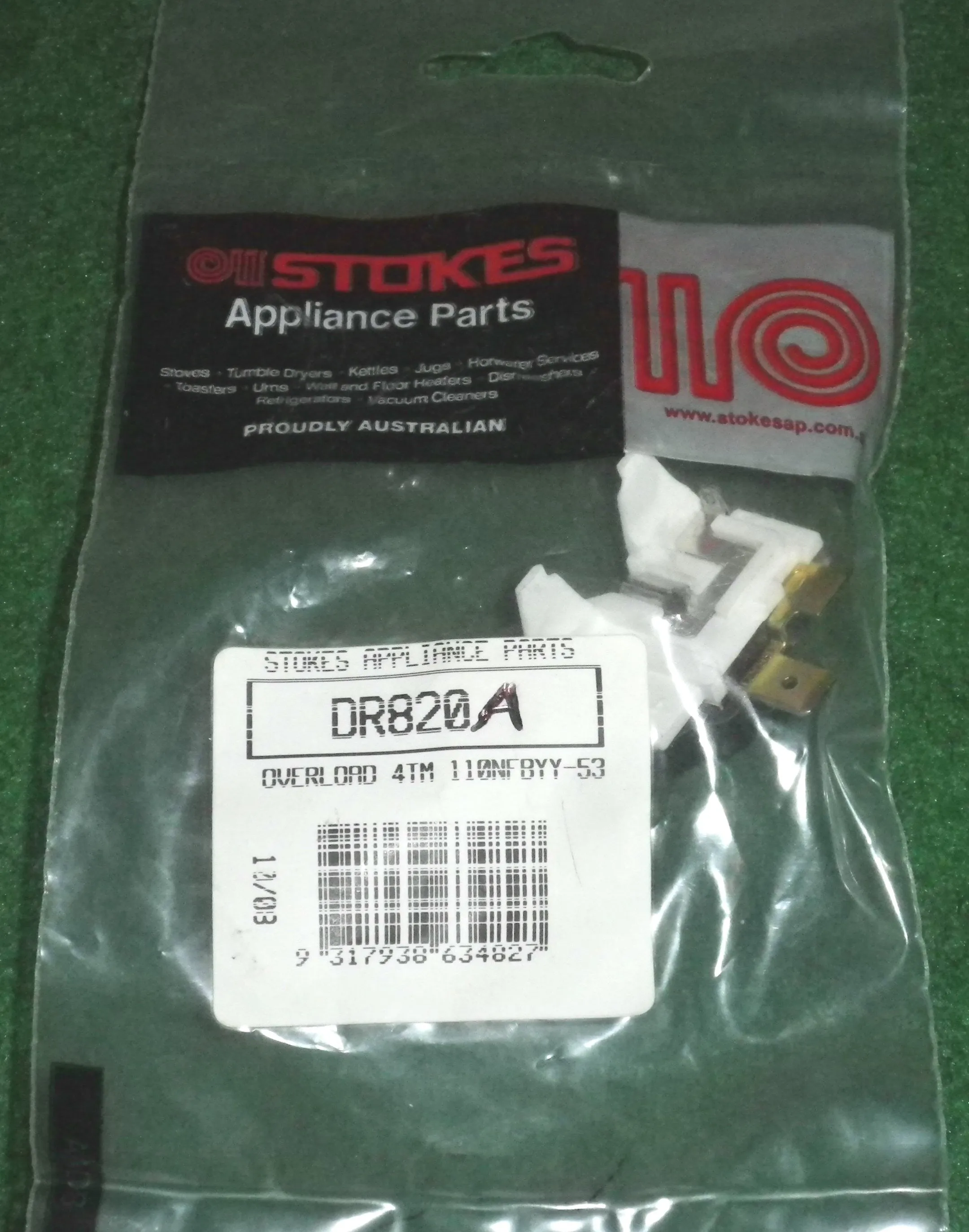 Klixon 4TM Fridge Compressor Overload Cutout - Part # DR820A, 757KFBYY-53
