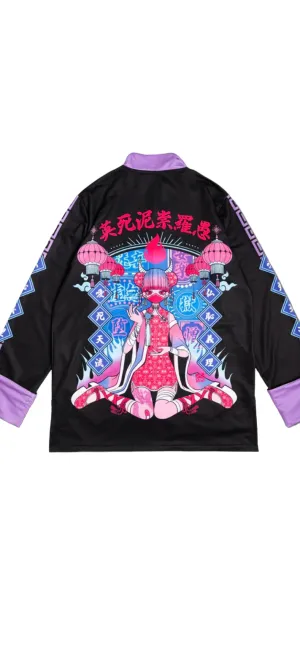 LAST ONE Black Purple Mandarin and Clouds" Jacket by ACDC RAG