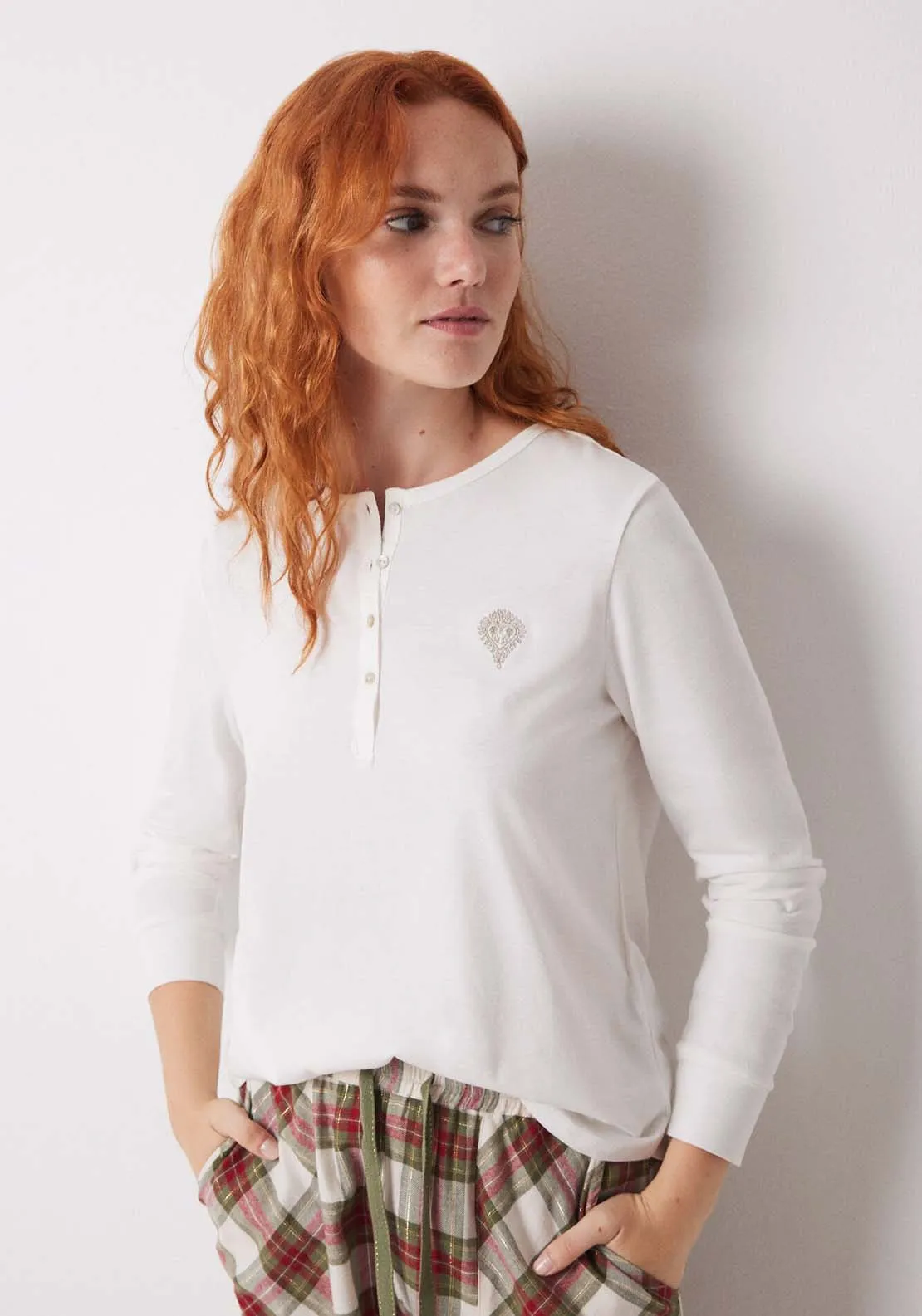 Long Sleeves T Shirt - Ivory