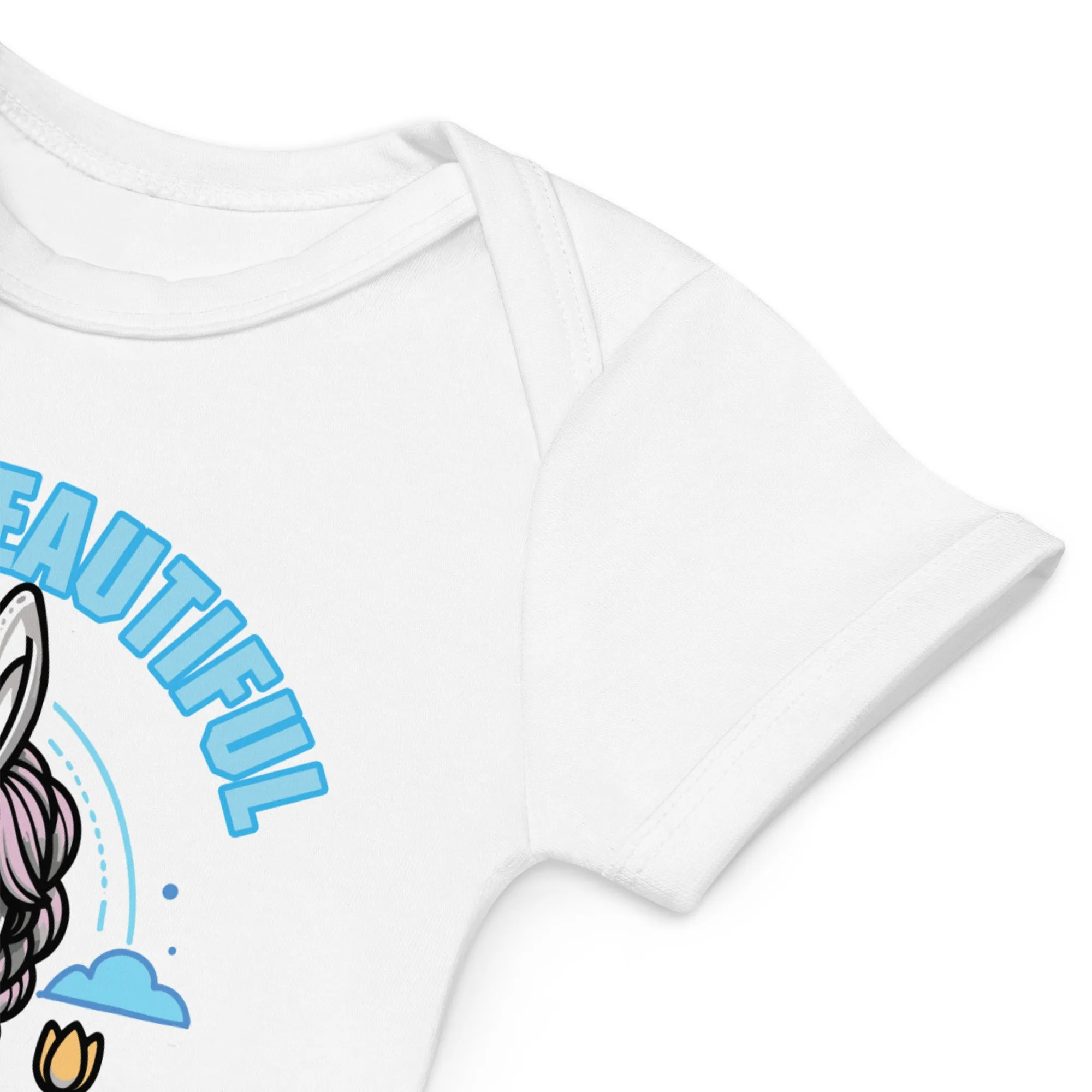 Organic Cotton Baby Bodysuit Hello Wonderful World