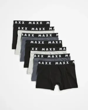 popular  Boys Trunks 7 Pack - Maxx - Black/Grey