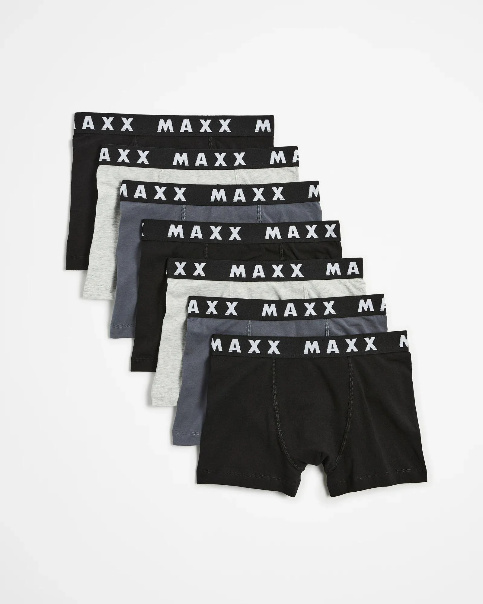 popular  Boys Trunks 7 Pack - Maxx - Black/Grey