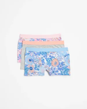 popular  Girls Shortie 3 Pack - Maxx - Blue Flora
