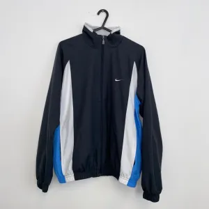 Preowned Vintage Nike Tracksuit Jacket Full-Zip Track Womens Size M Grey White Swoosh.