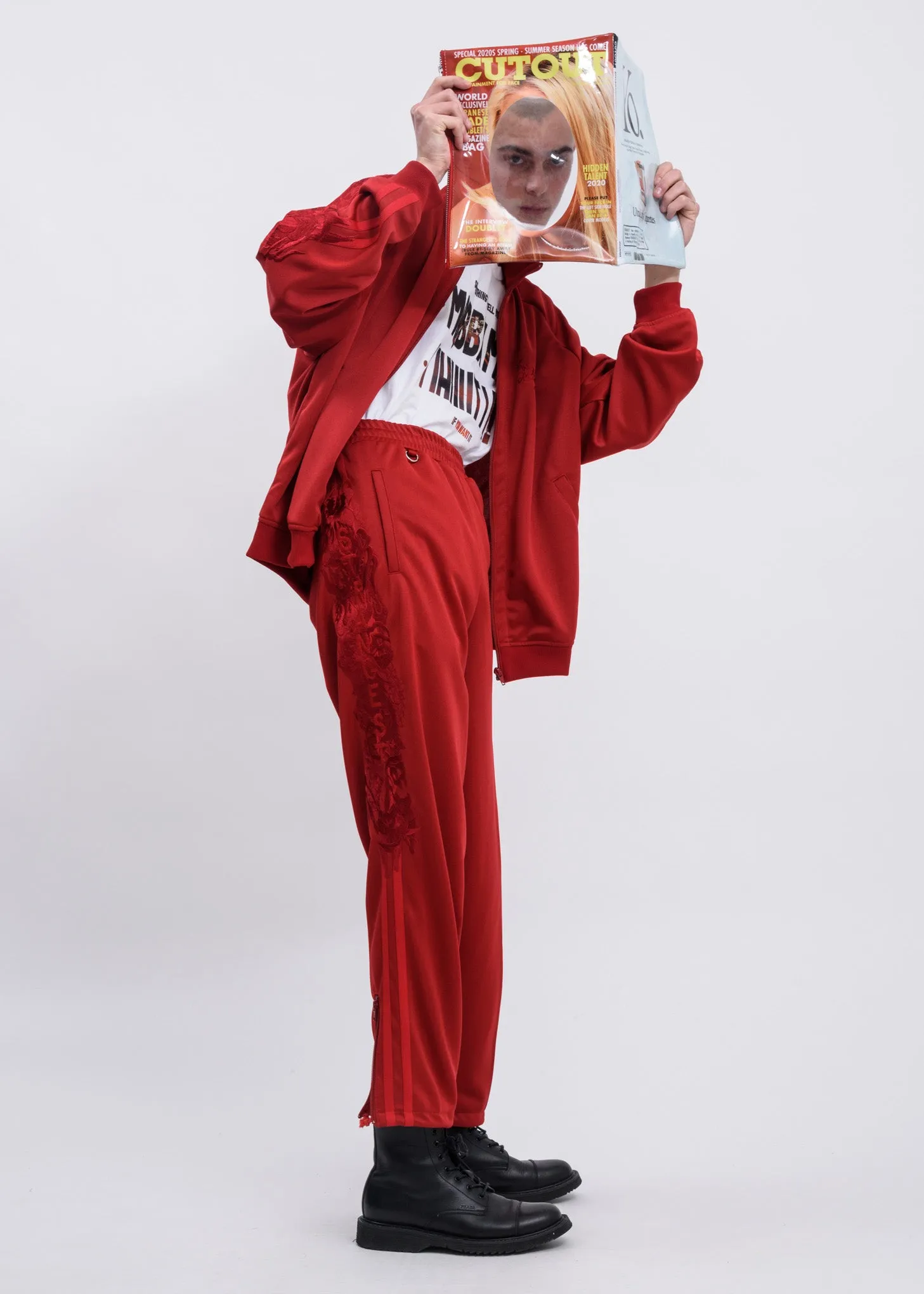 Red Chaos Embroidery Track Jacket