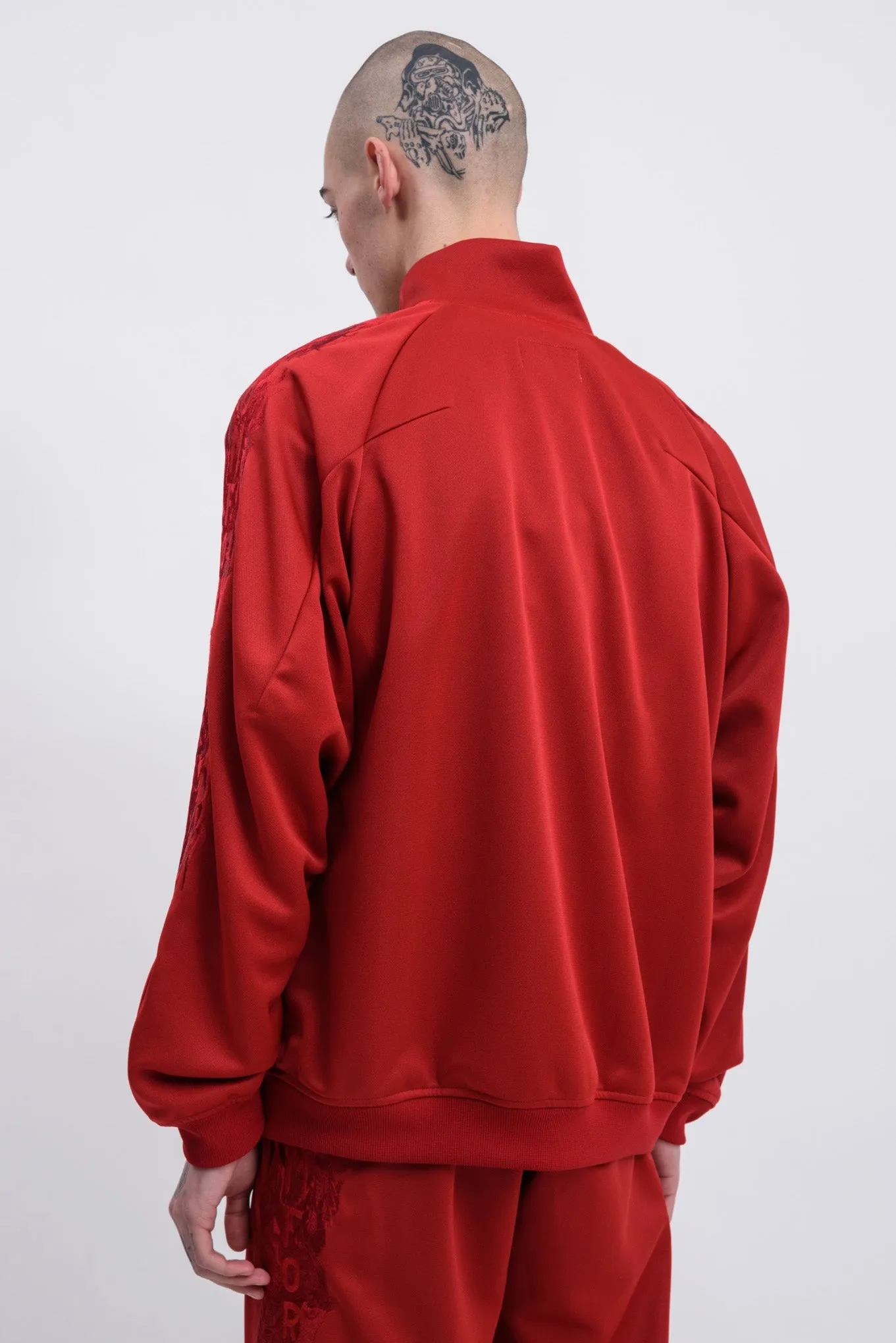 Red Chaos Embroidery Track Jacket