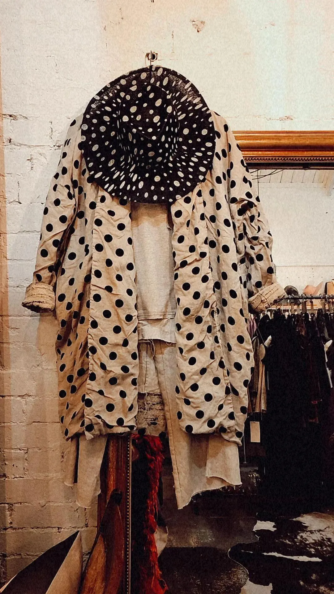 Reversible cocoon coat (Linen) - Acid wash blue
