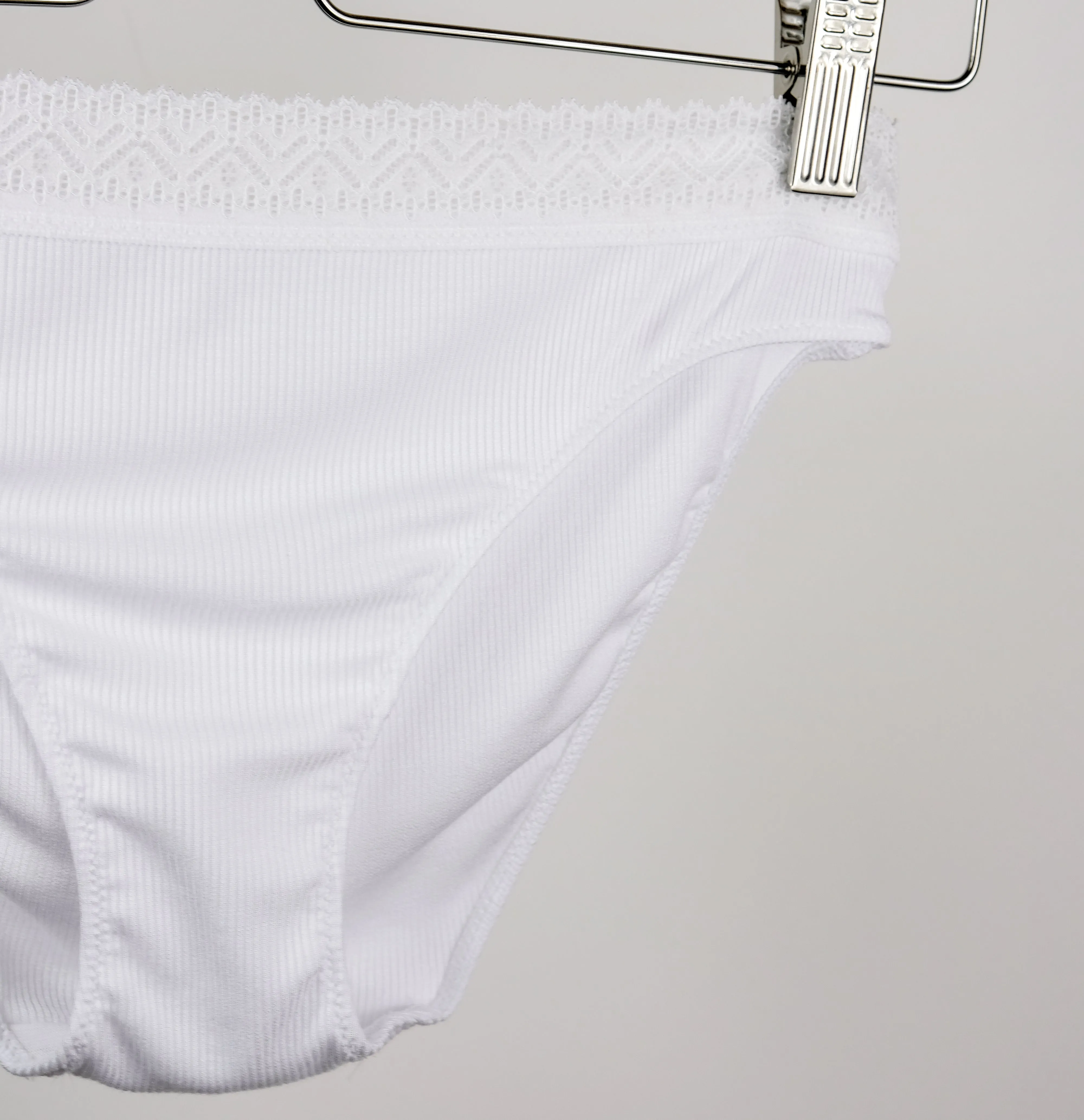 Ribbed modal & cotton brief [Chalk]