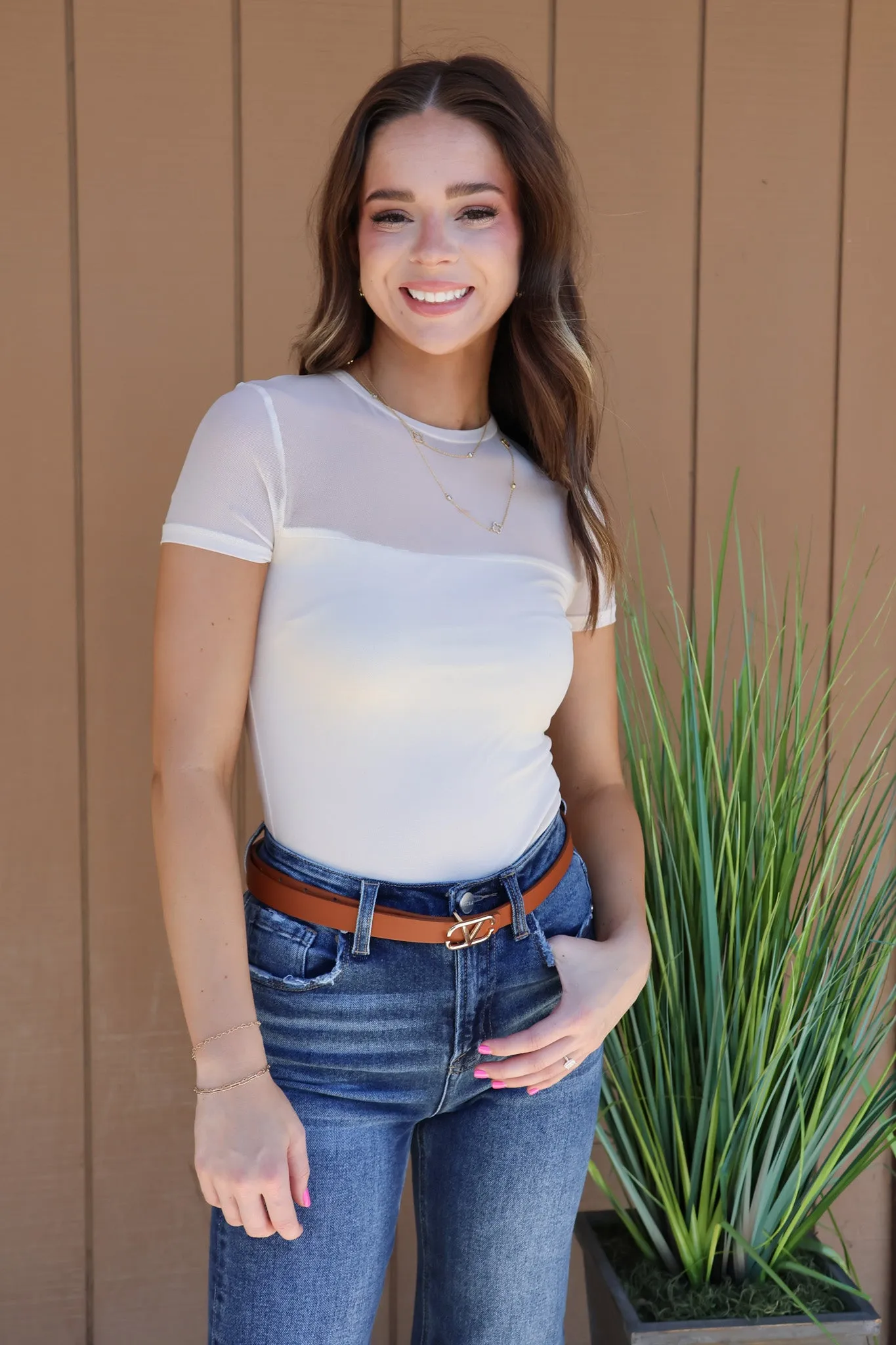 Roll With It Bodysuit In Cream