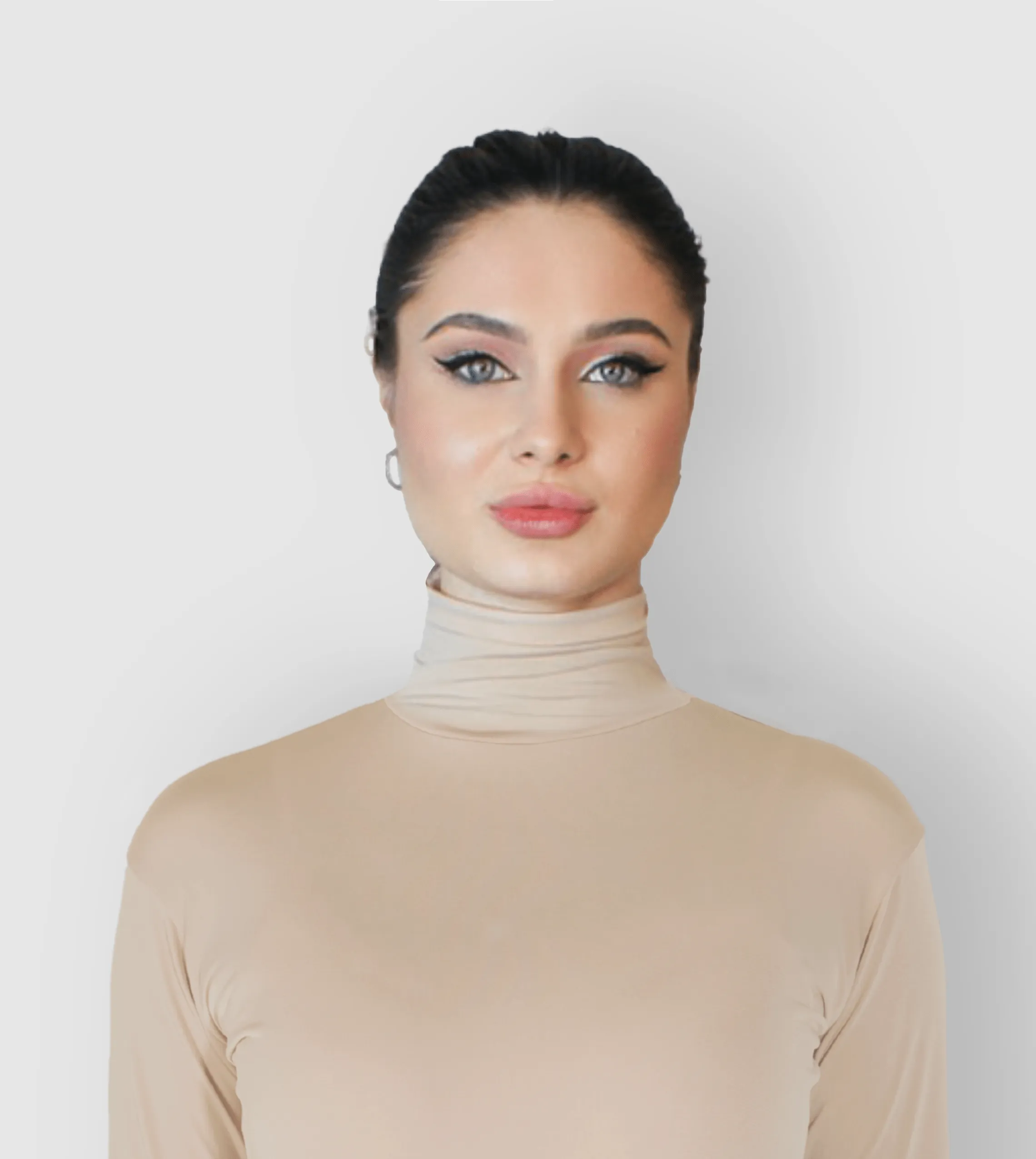 RUUQ Bodysuit for Nursing Long Sleeve with Mock Neck - Buttermilk