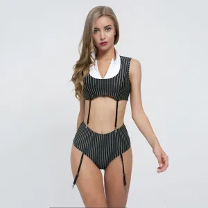 sexy black striped  underwear
